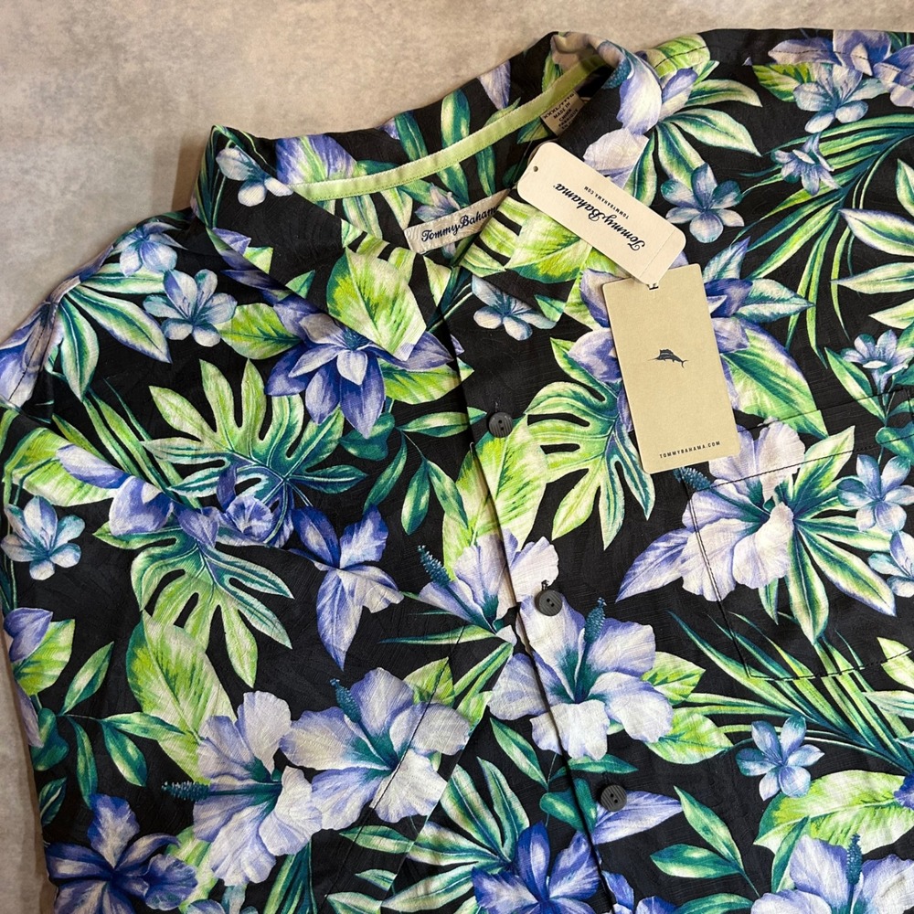 Tommy Bahama Mens Garden Grotto Floral Silk Blend Camp Shirt XXXL 3XL New NWT